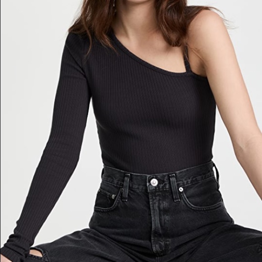 AGOLDE Mika One Sleeve Thong Bodysuit